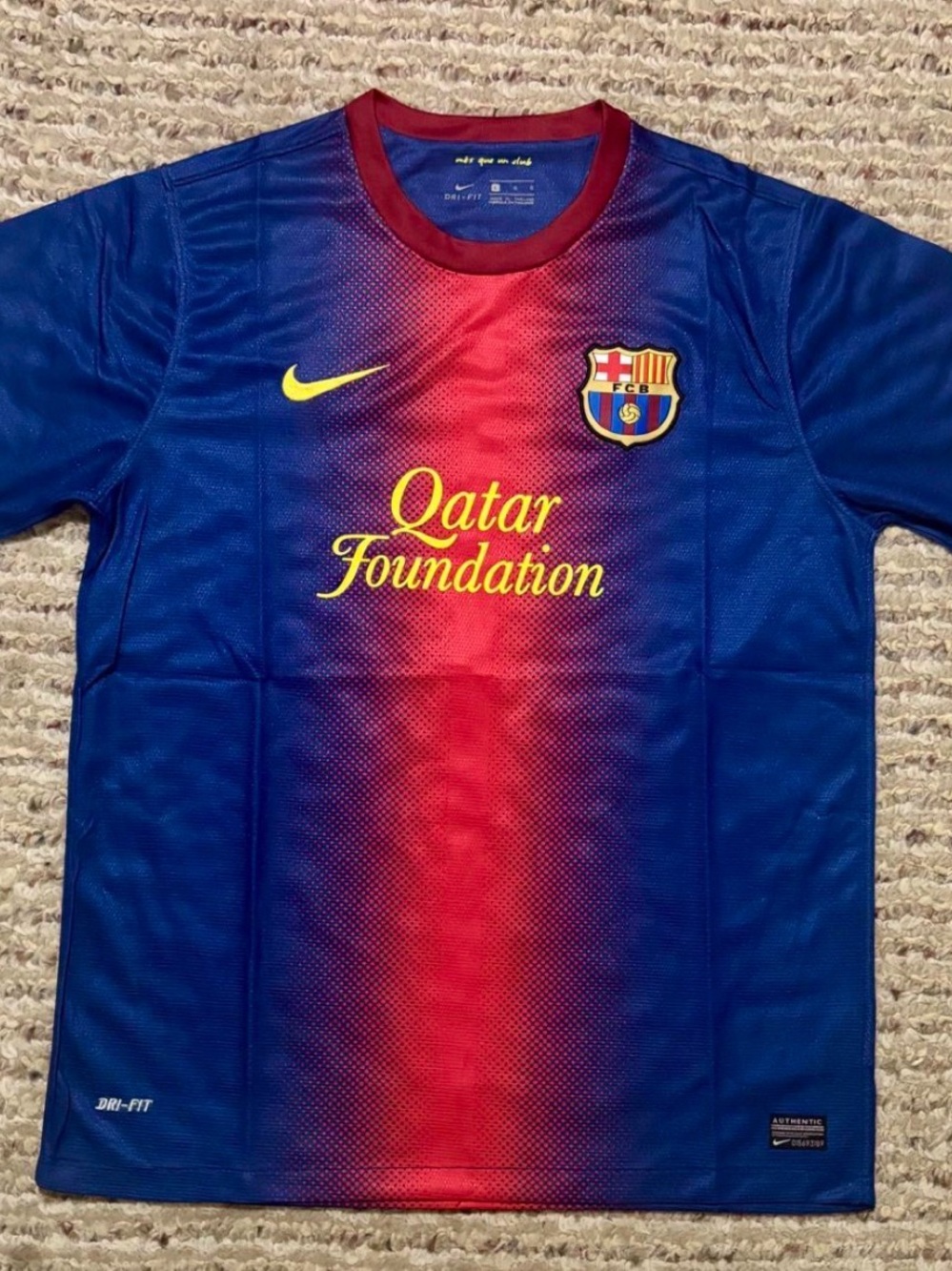 Nike FC Barcelona Blue & Red Home Jersey - Qatar Foundation